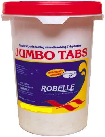Robelle 3" Inch 1407 Sanitizer Jumbo Chlorine Tablets For Swimming Pool- 7 lbs