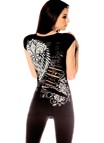 Folter Womens Slashed Back Gothic Tee