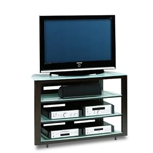 BDI Deploy 9638, Tall Double-Wide Open TV Stand - Espresso Stained Oak by