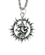 Large White Metal Ganesh Sun Pendant