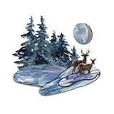 Deer Trail Abstract Landscape Metal Wall Art, Animal Wall Sculpure, Modern Wall Décor