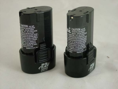 Two Makita BL7010 7.2v Lithium-Ion Batteries