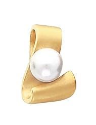 18K Yellow Gold White Akoya Cultured Pearl Pendant -- LIFETIME WARRANTY