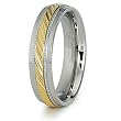 6mm Stainless Steel Ladies' Ring with Gold Plated Center (Sizes 6-8)