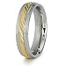 6mm Stainless Steel Ladies\' Ring with Gold Plated Center (Sizes 6-8)
