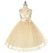 Kids Dream Gold Sequin Double Mesh Flower Girl Dress Girls 2T-14