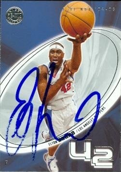 Elton Brand Autographed/Hand Signed Basketball Card (Los Angeles Clippers) 2004 Fleer E XL #24