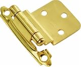 Hickory Hardware P143-3 3/8-Inch Offset Surface Self-Closing Hinge, Polished Brass