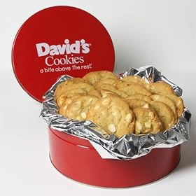David's Cookies Macadamia with White Chips Fresh Baked Cookies 2 lb. Tin