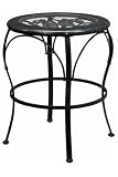 Aberdeen Dining Table 42'h Black Marble Black W/ Gold