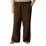 Women's Plus Size Merona® Solid Drawstring Pants - Spanish Brown