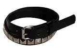 BeltsandStuds Goth Punk One Row Silver Stud Studded Snap on Skinny Belt