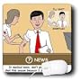 Rich Diesslins Funny General Cartoons - Newscaster and Flu Shot Advisory - Mouse Pads
