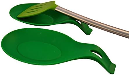 3 Piece Kitchen Utensils Set with 1 Silicone Spatula Turner and 2 kitchen Spoon Rest