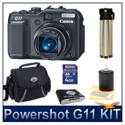 Canon PowerShot G11 10MP Digital Camera with 5x Wide Angle Optical Stabilized Zoom and 2.8-inch articulating LCD by Canon , EXECUTIVE KIT