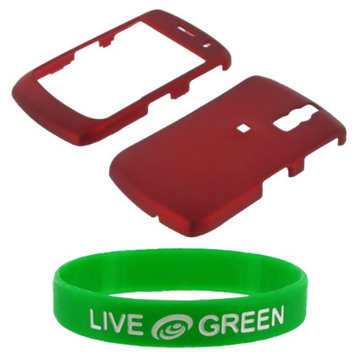 Red Rubberize Textured Snap-On Case Cover with Removable Swivel Belt Clip for RIM BlackBerry Curve 8350i