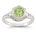 Roman Art Deco Peridot and Diamond Ring