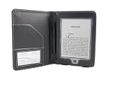 Navitech Genuine Black Napa Leather Flip Open Book Style Carry Case Cover for the Amazon Kindle Touch 6 Inch E-reader Touch Device (November 2011 release)