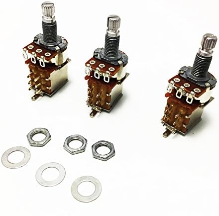 3pcs A500K Push Pull Guitar Potentionmeter Volume Tone Shaft Switch Pots for Electric Guitar Bass Guitar