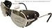 Julbo Drus Sunglasses - Silver Metal Frames with Black Leather Shields (removeable) - Flash and Anti-Reflection Coated Polycarbonate lenses with 5% Visible Light Transmission (category 4) - Self Adjustable Silicon Temple ends on sides for perfect fit - Developed in collaboration with E.N.S.A. - (École National de Ski et d'Alpinisme) ~ these sunglasses can be easily fitted with your prescription lenses ~ supplied Boxed with Hard case and microfibre cleaning cloth