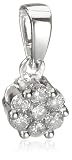 9ct White Gold 7 Stone Cluster 025 Diamond Pendant