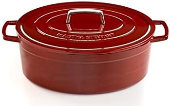 Martha Stewart Collection Collector's Enameled Cast Iron 8 Qt. Oval Casserole in Cranberry