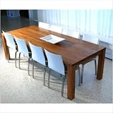 Infinita Corporation 899029001781 Solid Teak Rectangular Interior Table with Cut-out Table Top