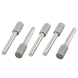 uxcell ダイヤモンド マウント ポイント シリンダー ヘッド 合金 シャンク 10mmx19mmx6mm 5個