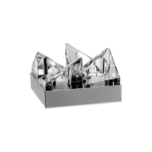 Orrefors Edgy Votive 4-Pack Silver Box