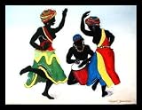 Romeo Downer (Ebony Dancers II) Gold Wood-Mounted Art Poster Print - 24 X 36