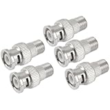 F Female to BNC Male Coax RF Connector RG6 RG59 Adapter x 5