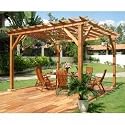 Premium Wood Pergola (Natural Wood) (106"H x 164"W x 164"D)