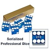 19mm A Grade Serialized Set of Casino Dice-Blue - Casino Supplies > Craps Supplies