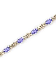 14kt Yellow Gold Oval Tanzanite and Diamond Bracelet