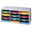 Fellowes 25004 12-Section Compartment Sorter, Melamine Laminated, Dove Gray