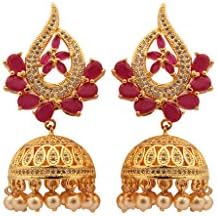 Sthrielite White Cz Pearl Jhumka