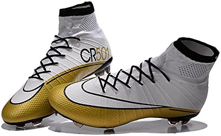 ErikDicken Shoes Mens Football Mercurial Superfly CR7 FG White Soccer Boots Size US8.5