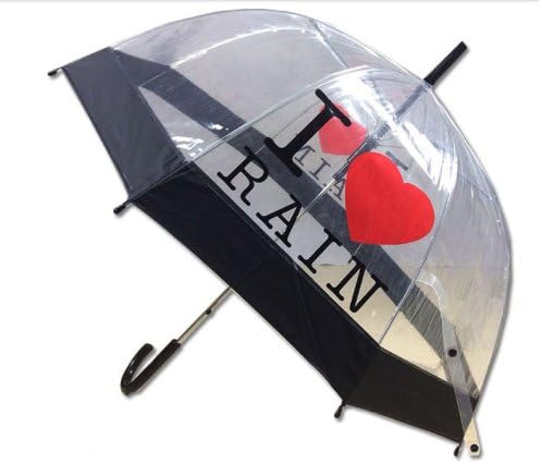 Transparent Bubble Manual Open Stick Umbrella,I Love Rain