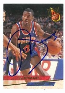 Joe Dumars Autographed/Hand Signed Basketball Card (Detroit Pistons) 1994 Fleer Ultra #56
