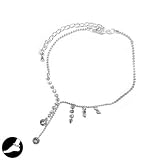 SG Paris Anklet Chain 20cm+Ext Silver Crystal Transparent/Crystal Anklet Chain Anklet Chain Metal/Enamel/Strass Summer Teenager City Girl Fashion Jewelry / Hair Accessories Geometric Form