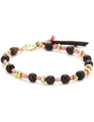 Wasabi by Jill Pearson "Vivid" Wood, Nuggets and Coral Silk Bracelet