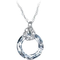 Handcrafted Crystal Ring Pendant Necklace MADE WITH SWAROVSKI ELEMENTS