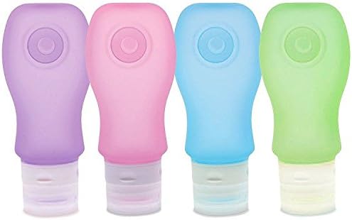 Xplor365 Leak Proof Squeezable Travel Bottles, TSA Approved Travel Accessories for Carry on Luggage - Perfect for Liquid Toiletries - 4 Pack (All Large 3 Oz Bottles)