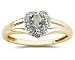 Heart Shaped Green Amethyst and Diamond Ring