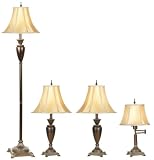Set of Four Traditional Style Bronze Finish Lamps
