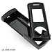 Black Leather SNAP-ON COVER HARD CASE PHONE PROTECTOR for SAMSUNG U470 Juke U-470