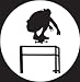 American Skateboard Bar Ollie White Sticker Single Skateboarding Decals