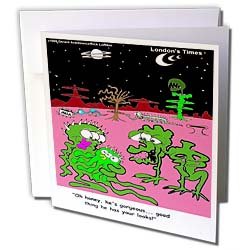 Londons Times Space The Final Frontier Cartoons - Homeless Alien - Greeting Cards-6 Greeting Cards with envelopes