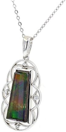 Ammolite Pendant, Sterling-silver Ammolite Pendant with 18" Sterling-silver Chain