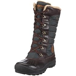 Timberland Mount Holly FTW_EK Mount Holly F/L Lace Duck WP Boot 21644, Damen Schneestiefel, Braun (Dark Brown/Green), EU 38.5 (US 7.5)